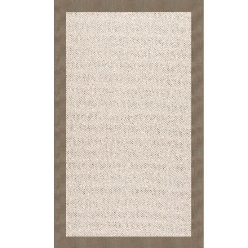 Creative Concepts-White Wicker Canvas Taupe Rectangle Rug - 6\' x 6\'