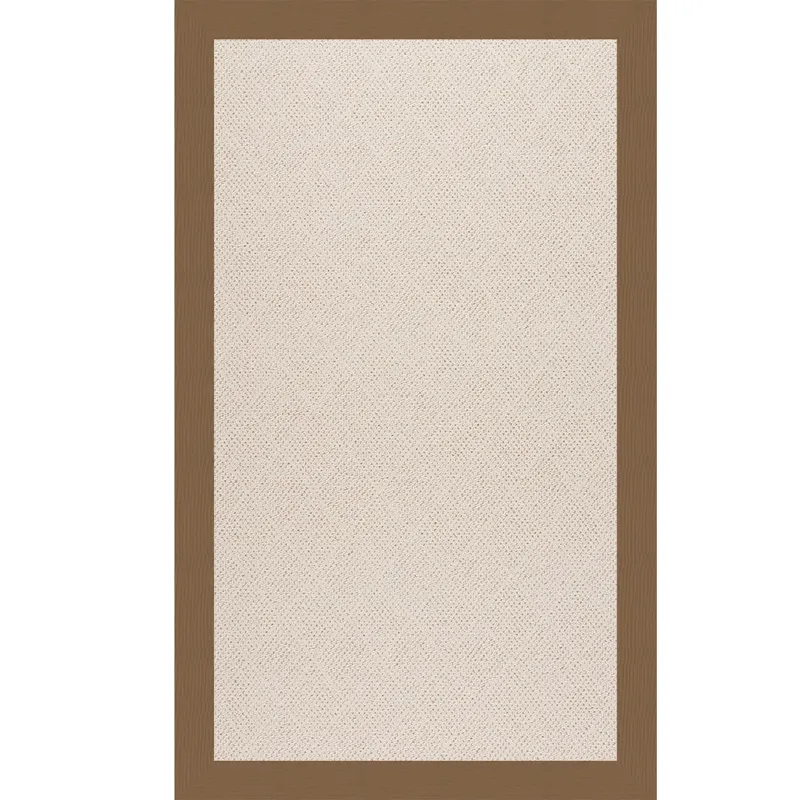 Creative Concepts-White Wicker Canvas Cocoa Rectangle Rug - 4\' x 6\'