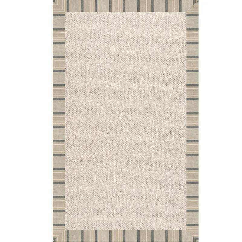 Creative Concepts-White Wicker Cove Pebble Rectangle Rug - 3\' x 5\'
