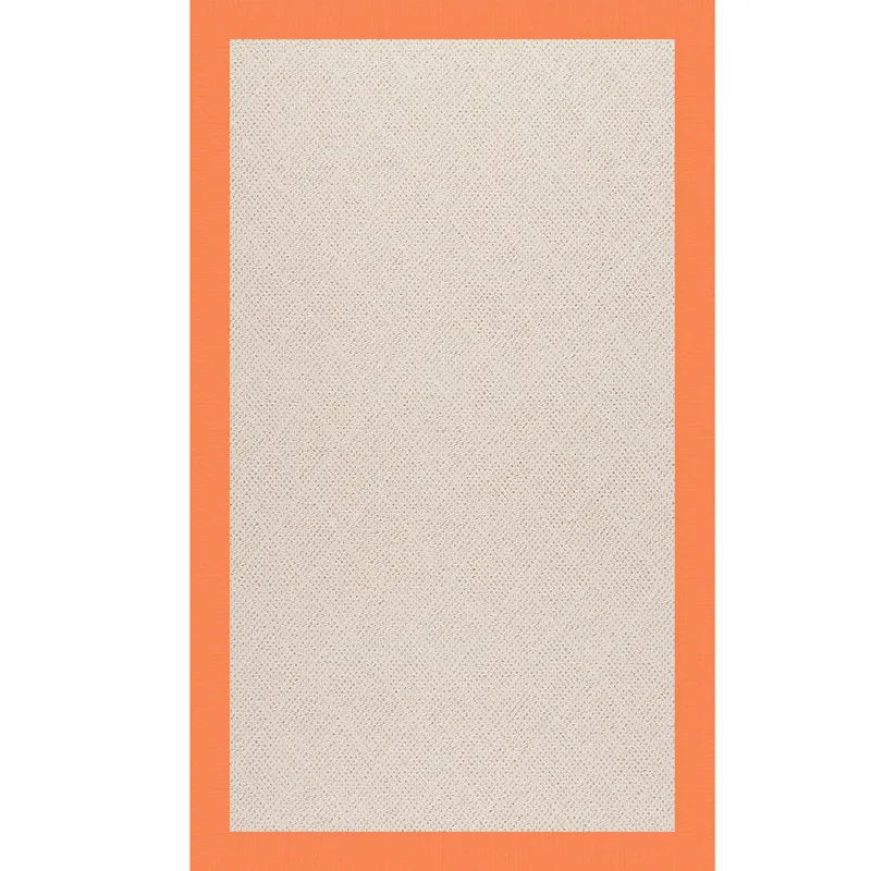 Creative Concepts-White Wicker Canvas Tangerine Rectangle Rug - 4\' x 6\'