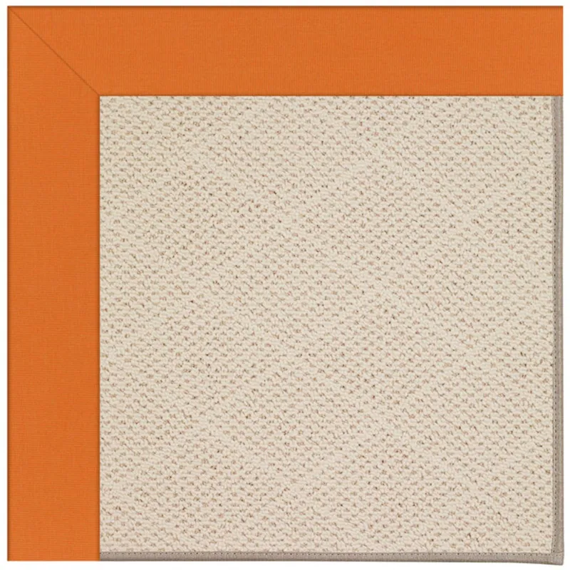 Creative Concepts-White Wicker Canvas Tangerine Rectangle Rug - 4\' x 6\'