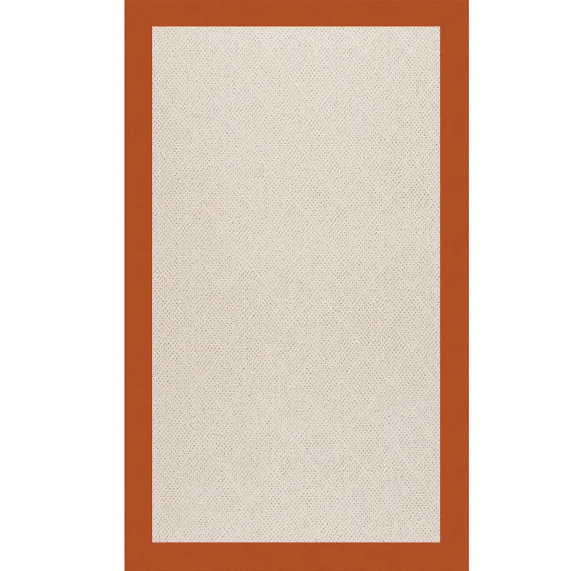Creative Concepts-White Wicker Canvas Rust Rectangle Rug - 10\' x 14\'