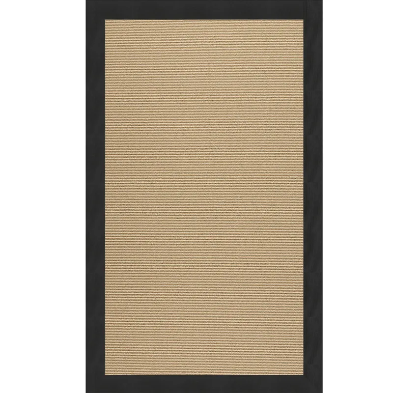 Creative Concepts-Sisal Canvas Black Rectangle Rug - 2\' x 3\'