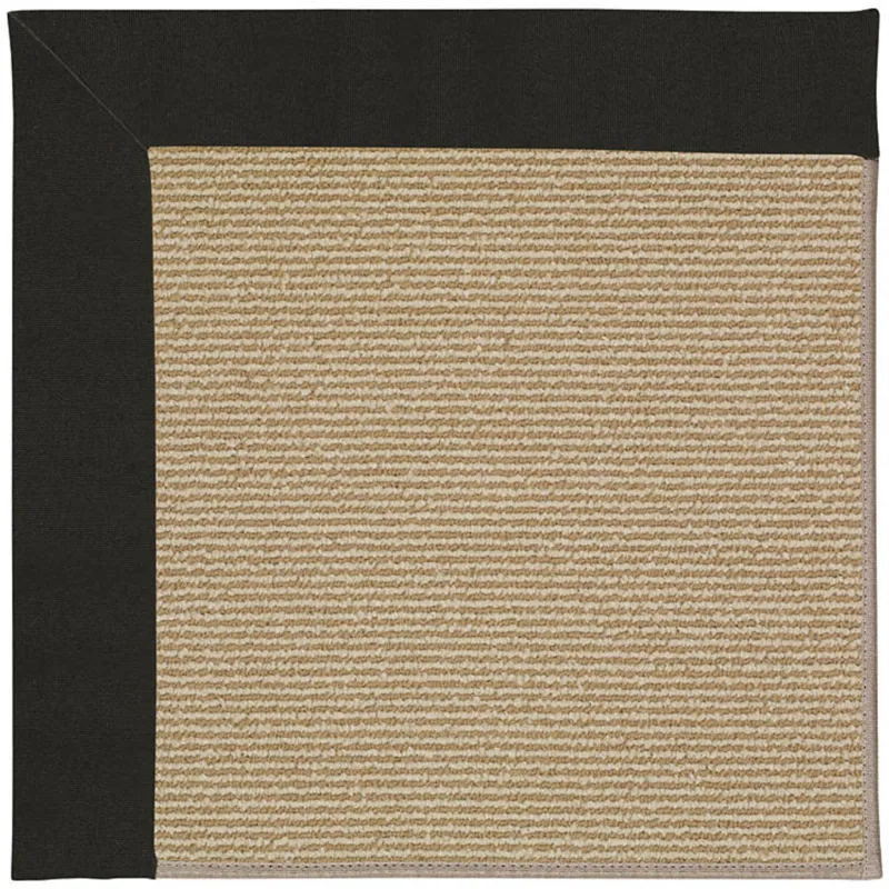 Creative Concepts-Sisal Canvas Black Rectangle Rug - 2\' x 3\'