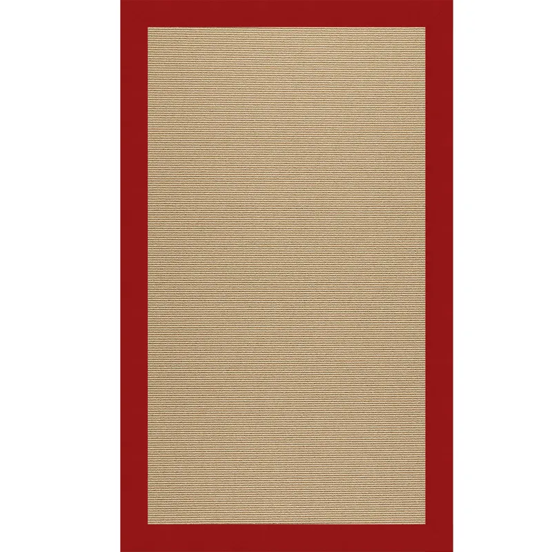 Creative Concepts-Sisal Canvas Jockey Red Rectangle Rug - 8\' x 8\'