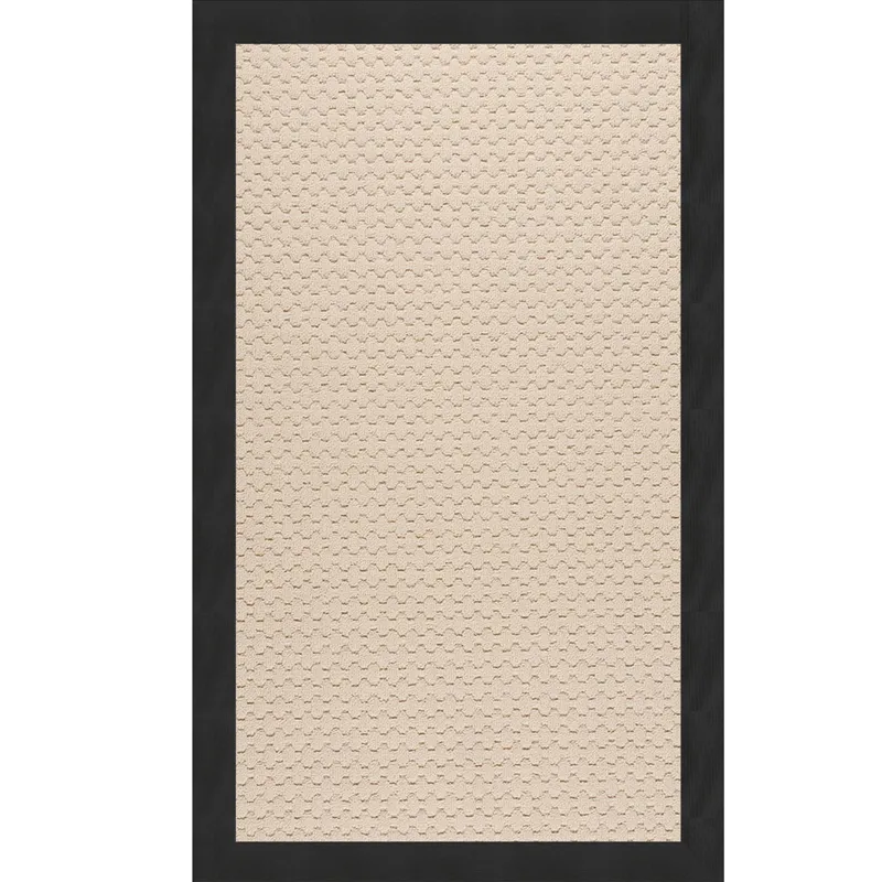 Creative Concepts-Beach Sisal Canvas Black Rectangle Rug - 2\' x 3\'