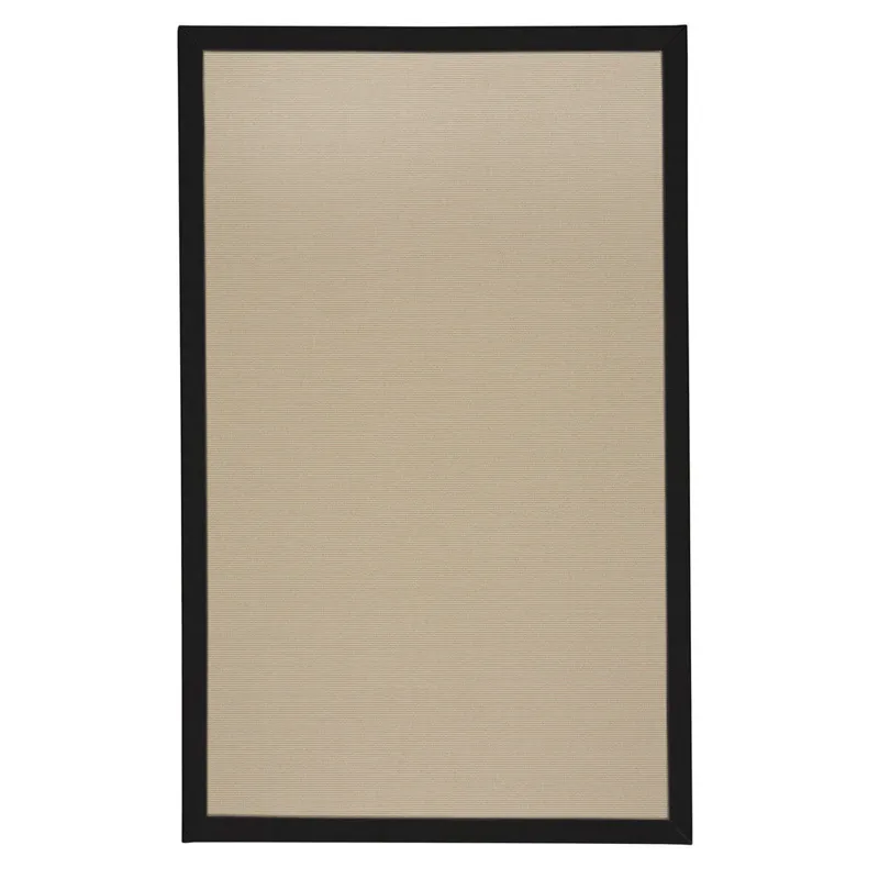Creative Concepts-Beach Sisal Canvas Black Rectangle Rug - 2\' x 3\'