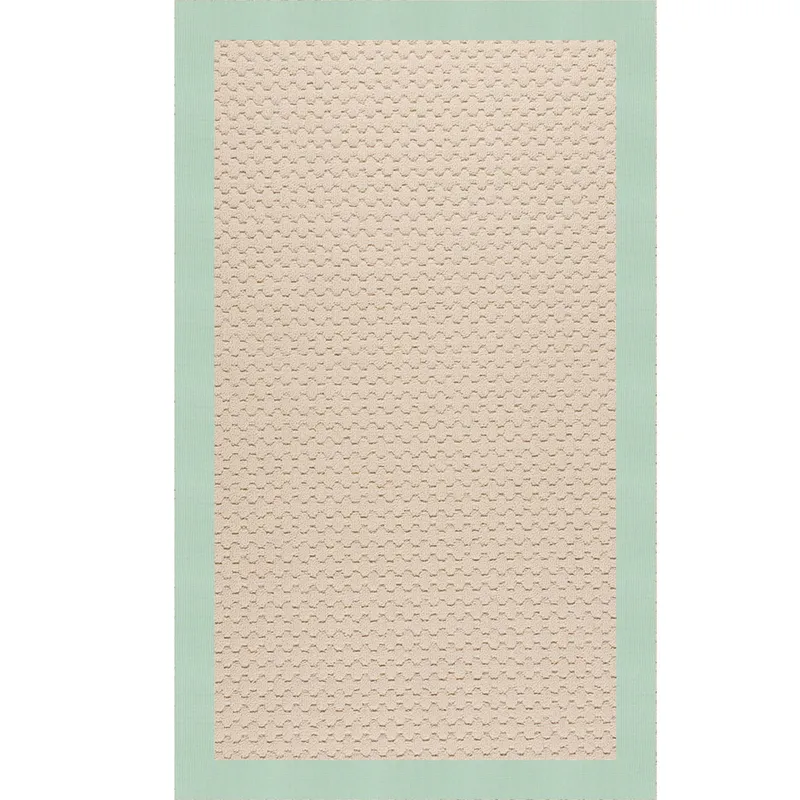 Creative Concepts-Beach Sisal Canvas Spa Blue Rectangle Rug - 2\' x 3\'