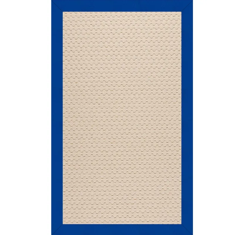 Creative Concepts-Beach Sisal Canvas Pacific Blue Rectangle Rug - 5\' x 8\'
