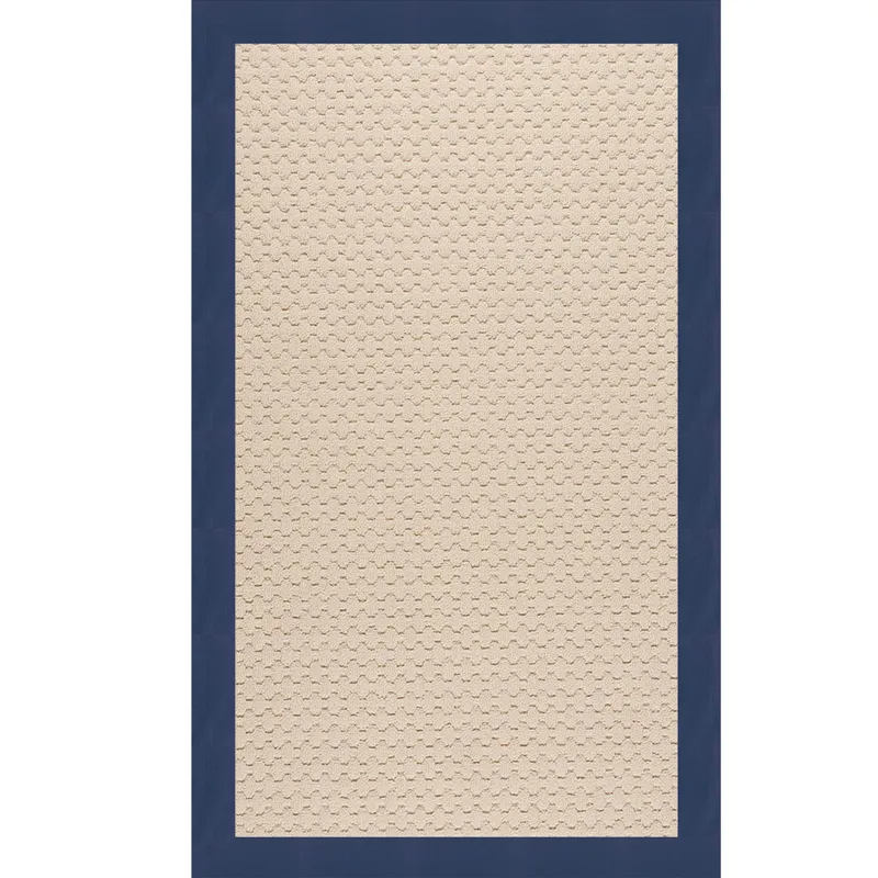Creative Concepts-Beach Sisal Canvas Navy Rectangle Rug - 7\'9\" x 7\'9\"