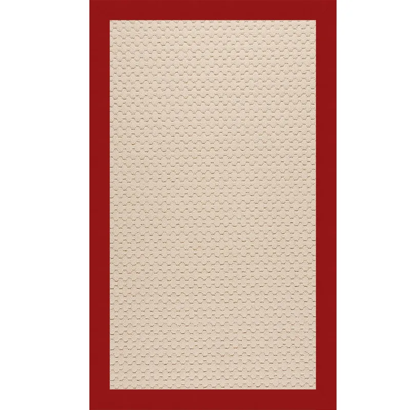 Creative Concepts-Beach Sisal Canvas Jockey Red Rectangle Rug - 6\' x 6\'