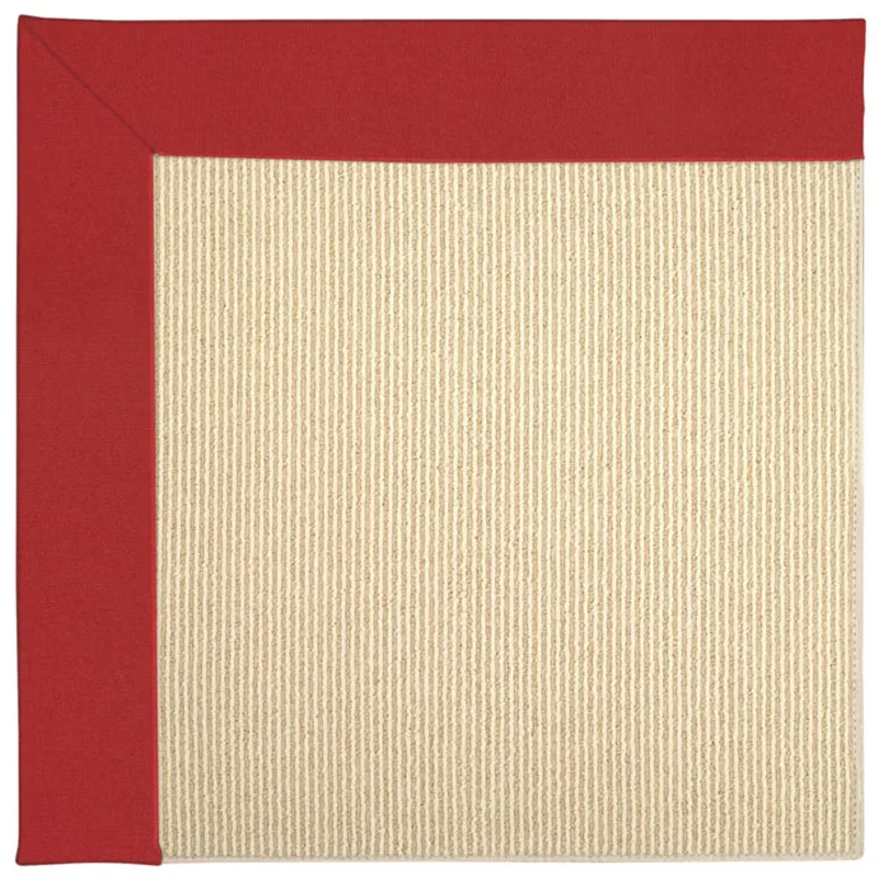Creative Concepts-Beach Sisal Canvas Jockey Red Rectangle Rug - 6\' x 6\'
