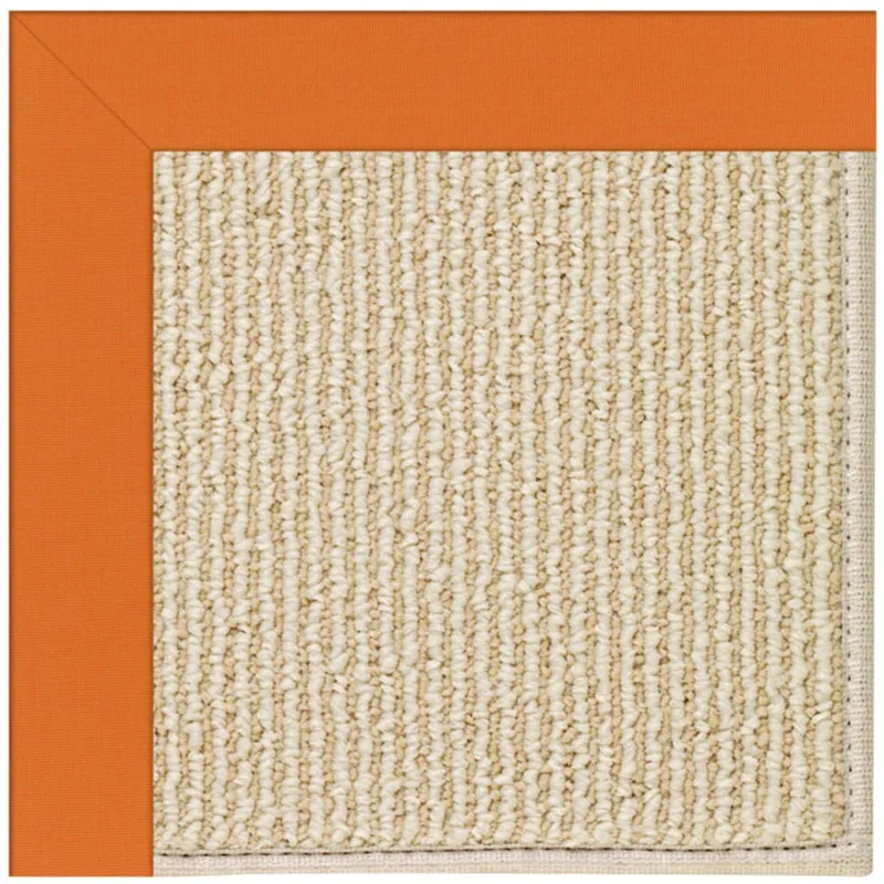 Creative Concepts-Beach Sisal Canvas Tangerine Octagon Rug - 4\' x 4\'