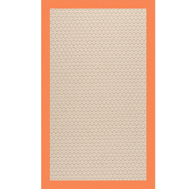 Creative Concepts-Beach Sisal Canvas Tangerine Rectangle Rug - 3\' x 5\'