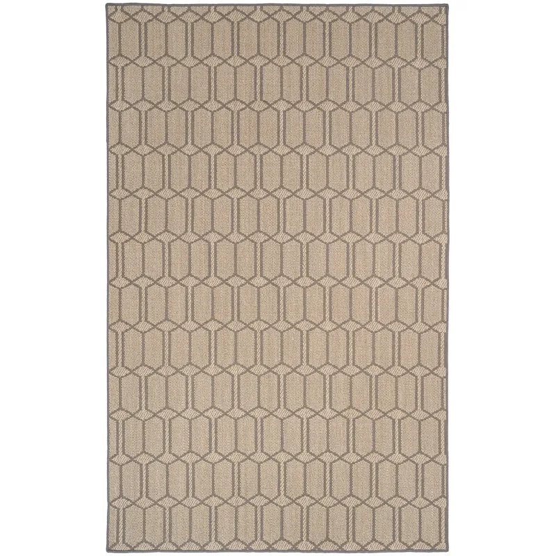 Petra Sand Black Rectangle Rug - 5\' x 8\'