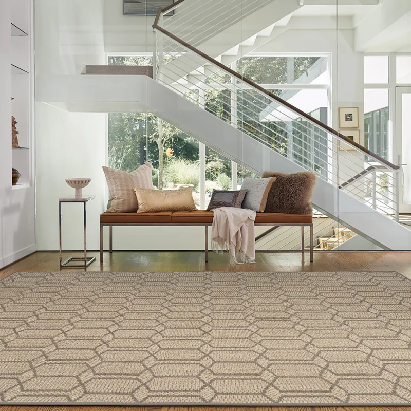Petra Sand Black Rectangle Rug - 5\' x 8\'