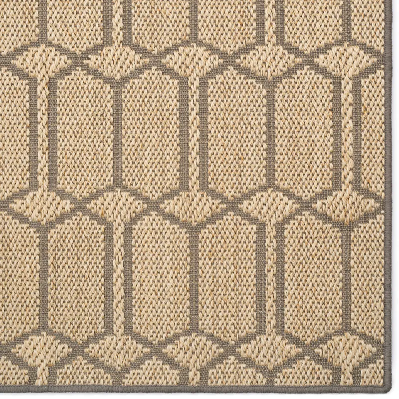 Petra Sand Black Rectangle Rug - 5\' x 8\'