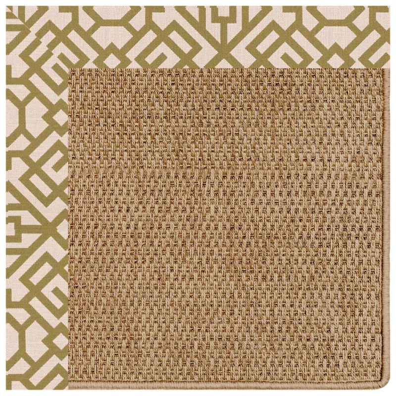 Islamorada-Basketweave Lattice Pesto Octagon Rug - 7\'9\" x 7\'9\"