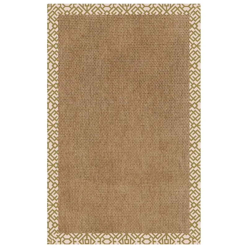 Islamorada-Basketweave Lattice Pesto Rectangle Rug - 2\' x 3\'