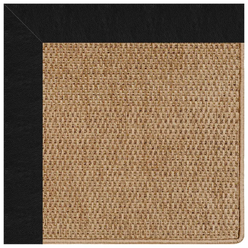 Islamorada-Basketweave Classic Black Octagon Rug - 6\' x 6\'