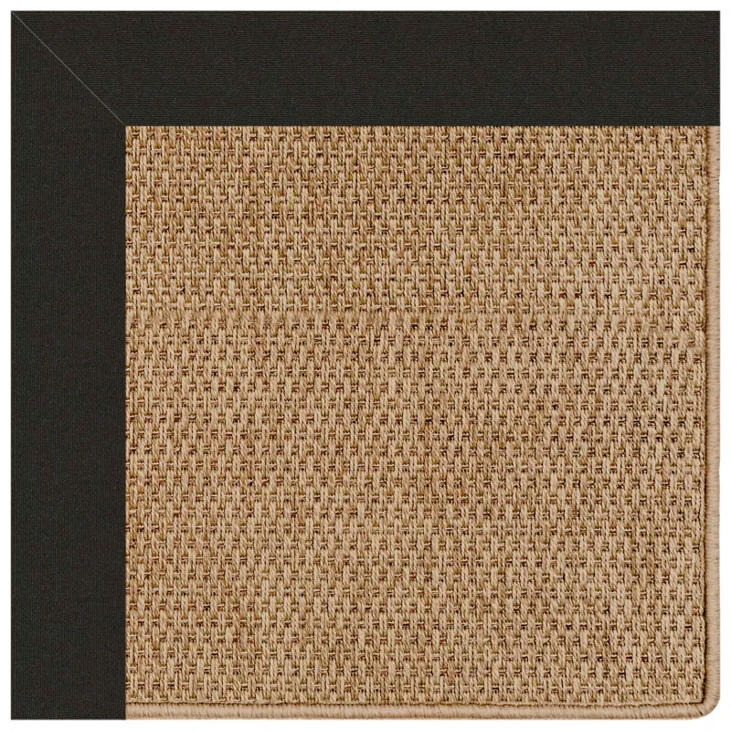 Islamorada-Basketweave Canvas Black Rectangle Rug - 2\' x 3\'