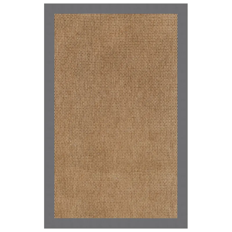 Islamorada-Basketweave Canvas Charcoal Rectangle Rug - 9\' x 12\'