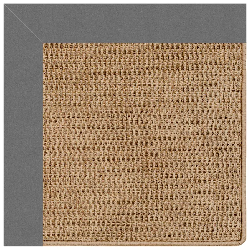Islamorada-Basketweave Canvas Charcoal Rectangle Rug - 9\' x 12\'