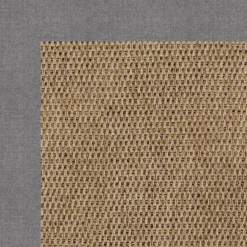 Islamorada-Basketweave Canvas Slate Runner Rug - 2\'6\" x 10\'6\"