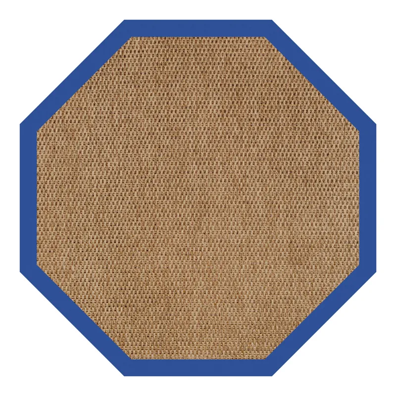 Islamorada-Basketweave Canvas Pacific Blue Octagon Rug - 8\' x 8\'