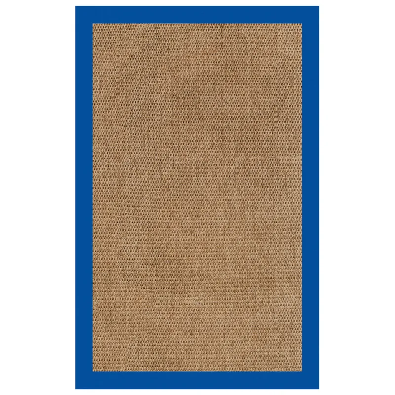 Islamorada-Basketweave Canvas Pacific Blue Rectangle Rug - 5\' x 8\'