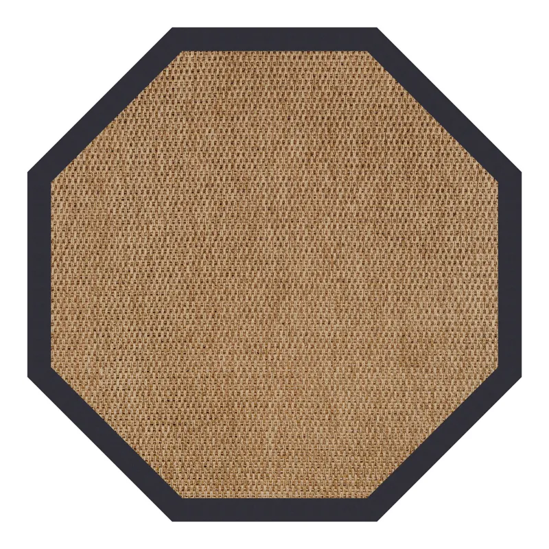 Islamorada-Basketweave Canvas Navy Octagon Rug - 4\' x 4\'