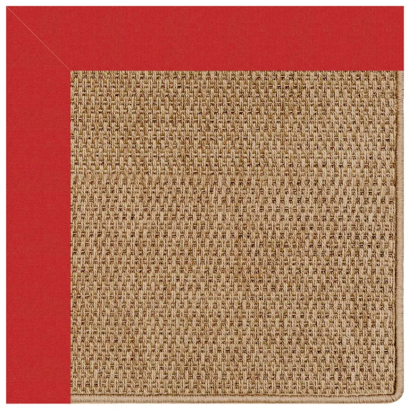 Islamorada-Basketweave Canvas Jockey Red Rectangle Rug - 8\' x 8\'