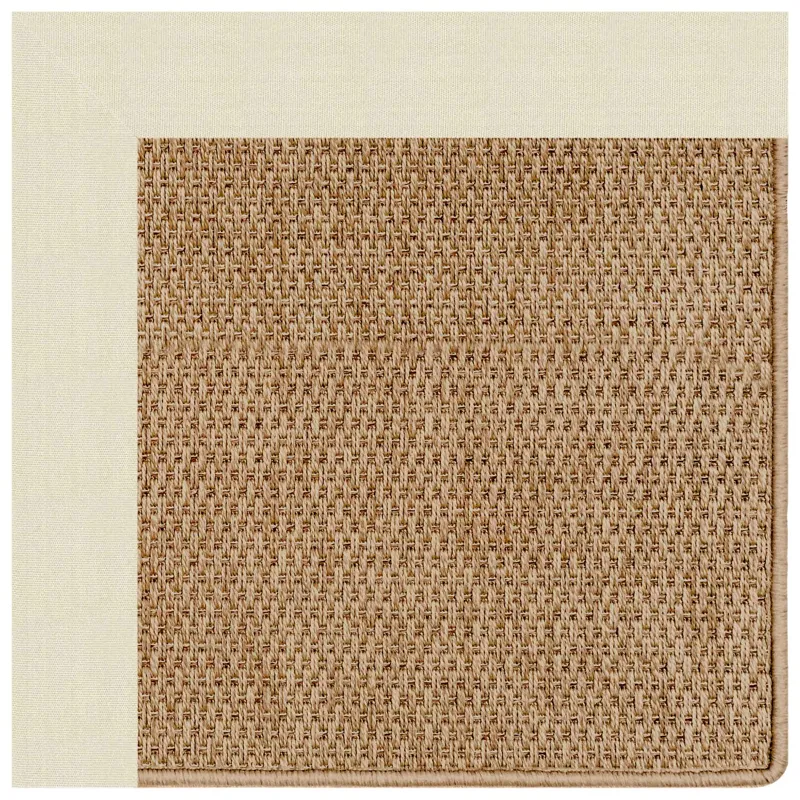 Islamorada-Basketweave Canvas Sand Octagon Rug - 4\' x 4\'