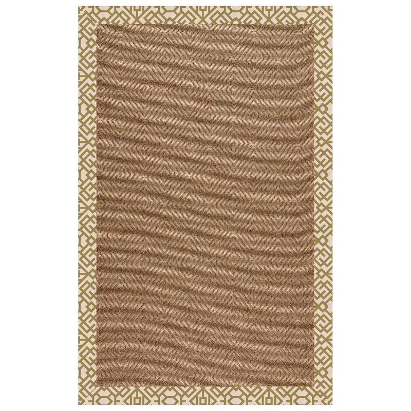 Islamorada-Diamond Lattice Pesto Rectangle Rug - 2\' x 3\'