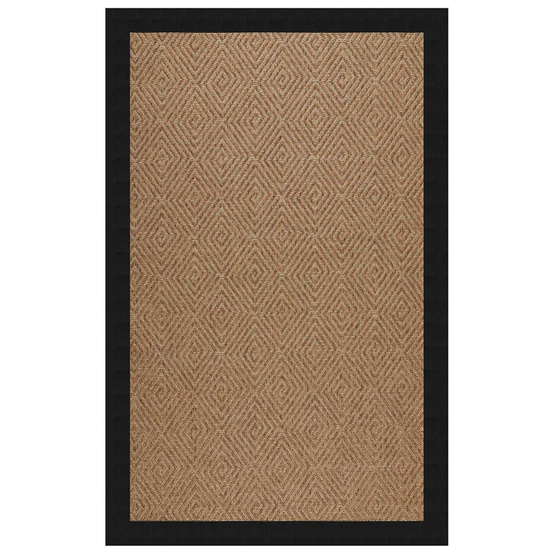 Islamorada-Diamond Classic Black Rectangle Rug - 2\' x 3\'