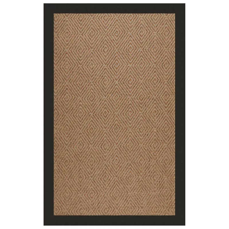 Islamorada-Diamond Canvas Black Rectangle Rug - 2\' x 3\'