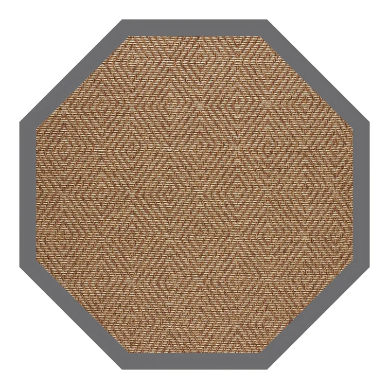 Islamorada-Diamond Canvas Charcoal Octagon Rug - 6\' x 6\'