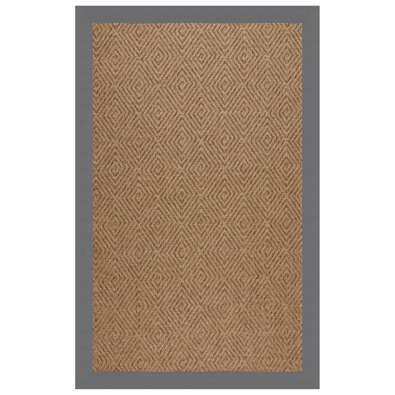 Islamorada-Diamond Canvas Charcoal Rectangle Rug - 12\' x 15\'