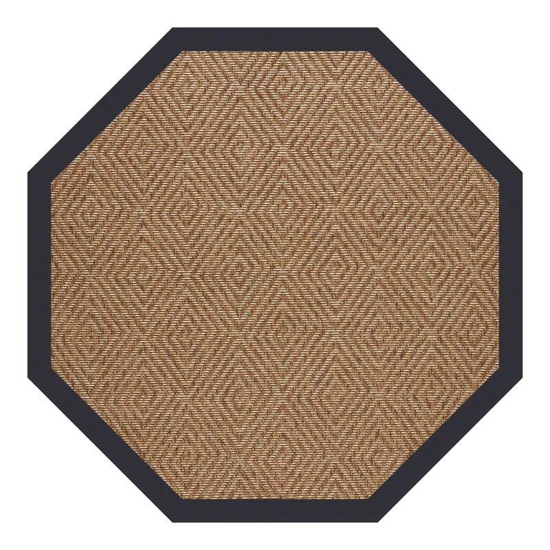 Islamorada-Diamond Canvas Navy Octagon Rug - 4\' x 4\'