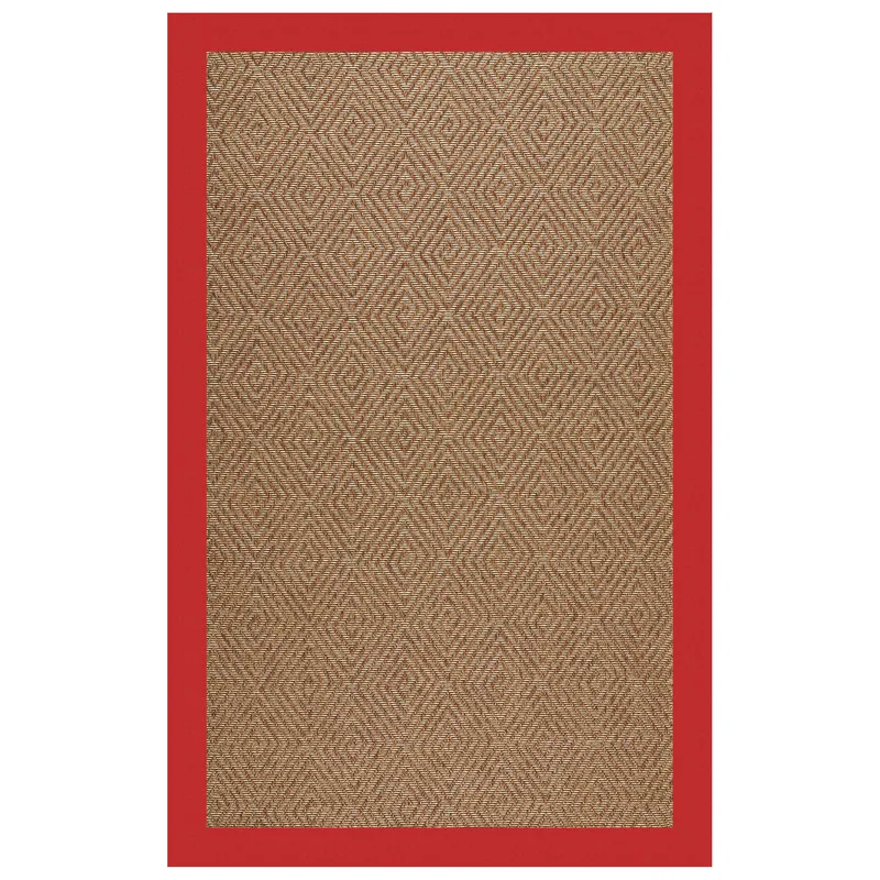 Islamorada-Diamond Canvas Jockey Red Rectangle Rug - 7\'9\" x 10\'9\"