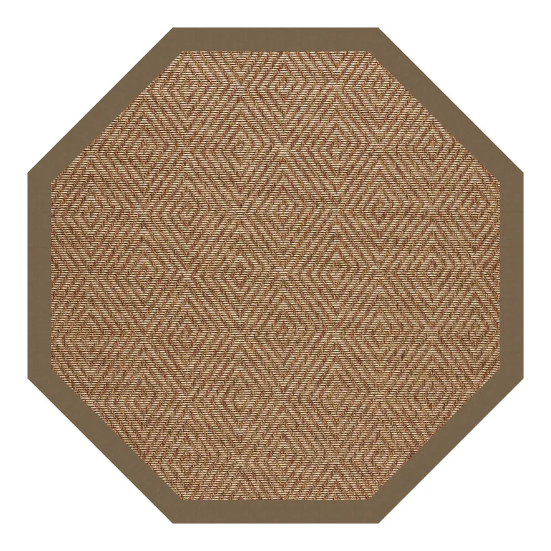 Islamorada-Diamond Canvas Cocoa Octagon Rug - 7\'9\" x 7\'9\"