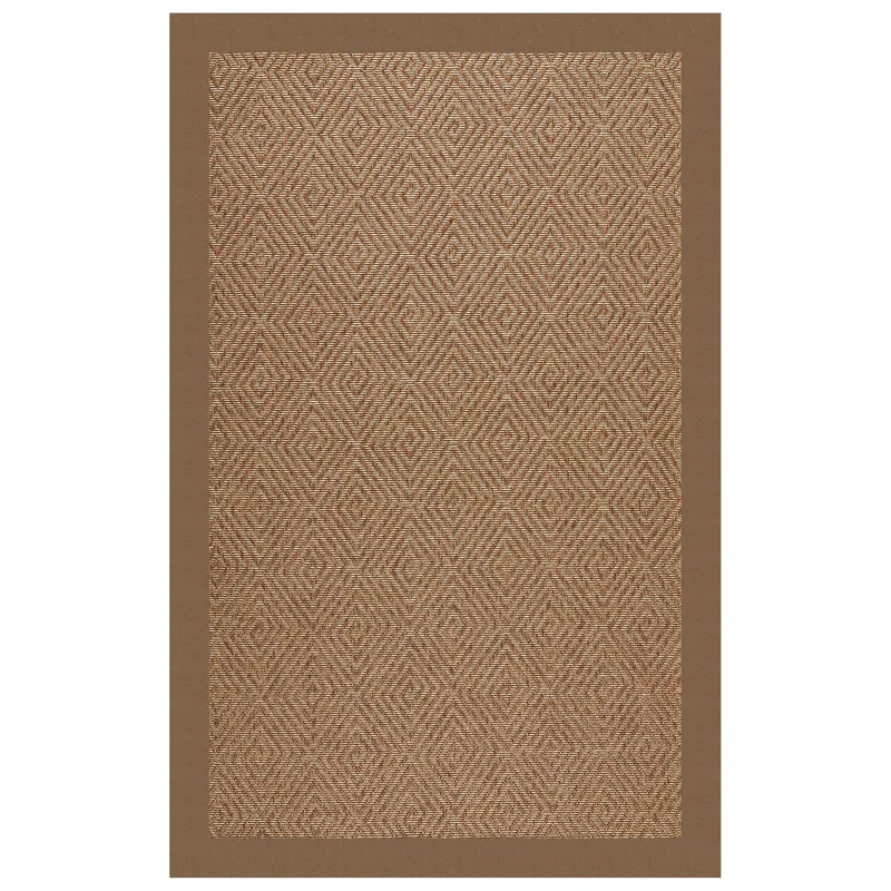 Islamorada-Diamond Canvas Cocoa Rectangle Rug - 4\' x 4\'