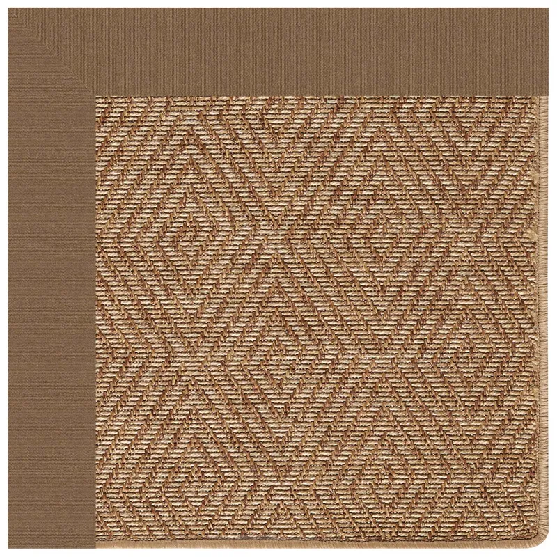 Islamorada-Diamond Canvas Cocoa Rectangle Rug - 4\' x 4\'
