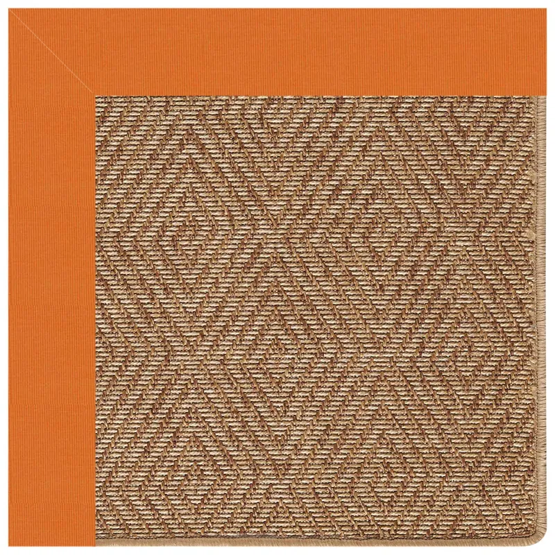 Islamorada-Diamond Canvas Tangerine Octagon Rug - 6\' x 6\'