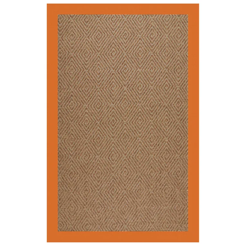 Islamorada-Diamond Canvas Tangerine Rectangle Rug - 6\' x 6\'