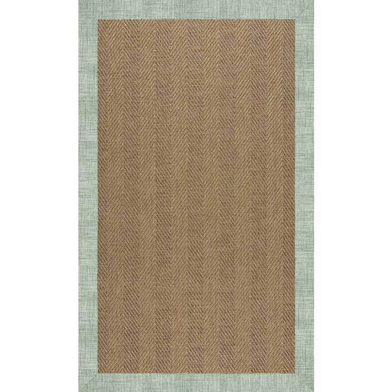 Islamorada-Herringbone Rave Spearmint Rectangle Rug - 12\' x 12\'