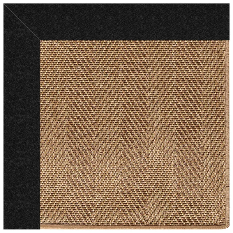 Islamorada-Herringbone Classic Black Octagon Rug - 4\' x 4\'