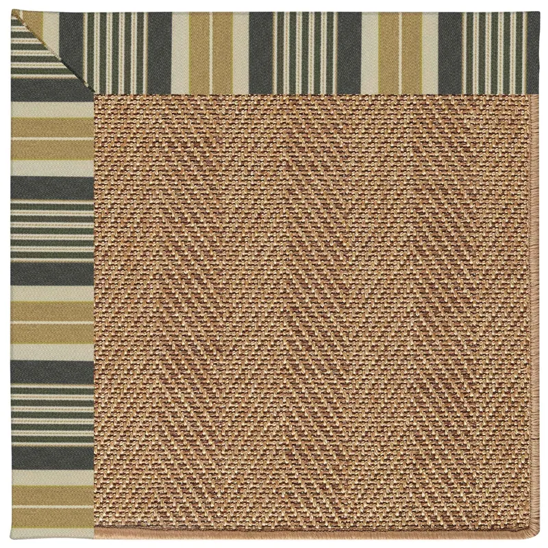 Islamorada-Herringbone Long Hill Ebony Octagon Rug - 7\'9\" x 7\'9\"