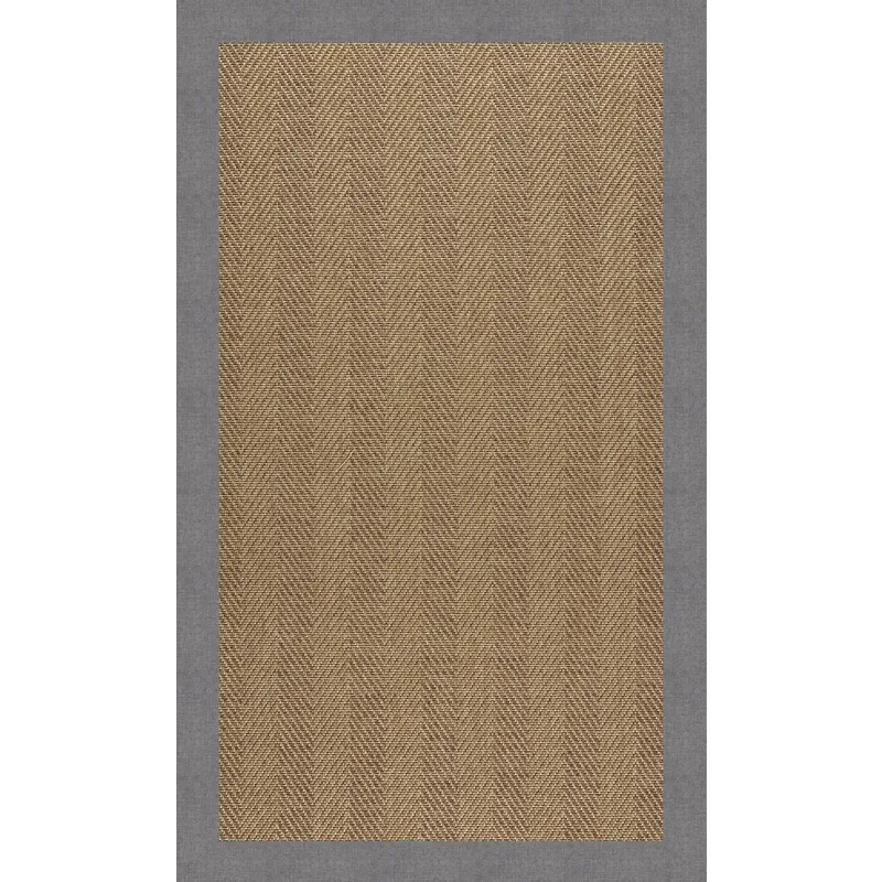 Islamorada-Herringbone Canvas Slate Rectangle Rug - 9\' x 12\'