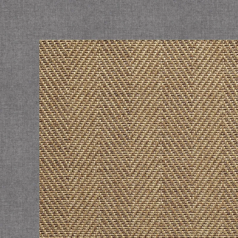 Islamorada-Herringbone Canvas Slate Rectangle Rug - 9\' x 12\'